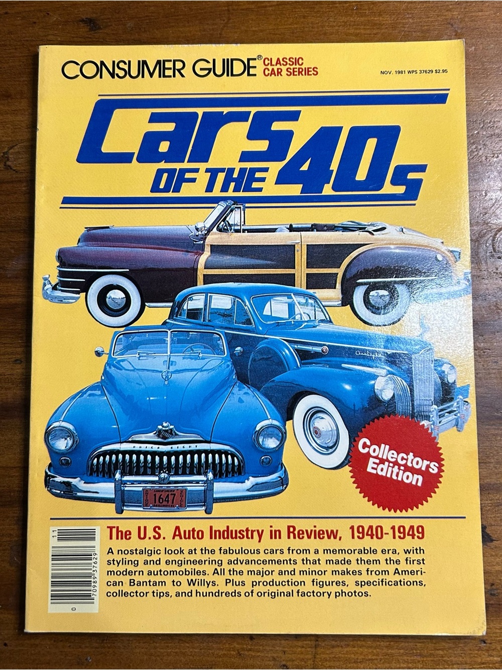 CARS of the 40s, November 1981, Vol 320, Published by Louis Weber Consumer Guide